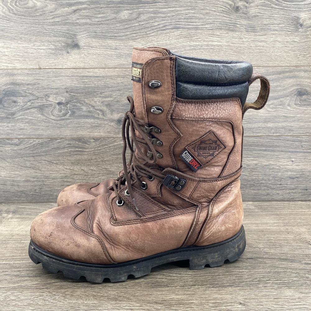Guide Gear Hunting Boots Mens 13 Brown Leather Guide Dry Waterproof Field Tested